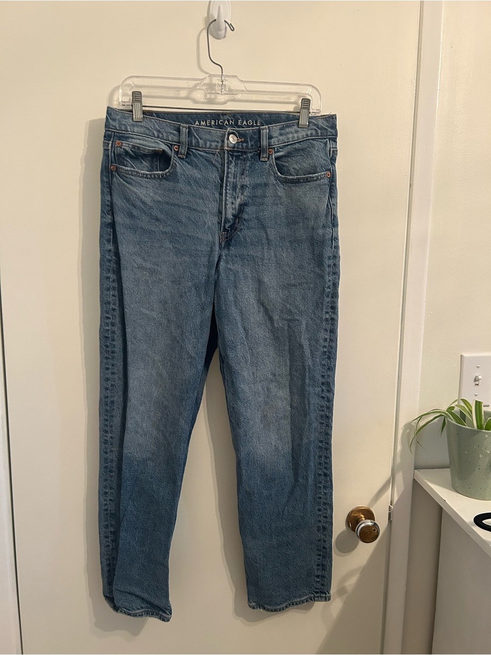 American Eagle Outfitters Blue Straight-Leg Jeans